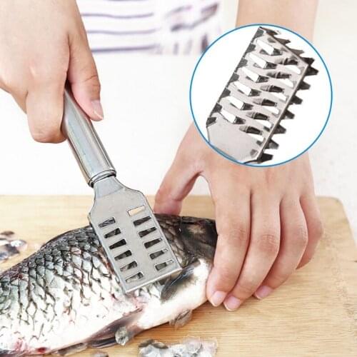 1 pcs Kitchen tools manual fish scaler fishing scalers fish cleaning knife cleaner tweezers for fish cleaning