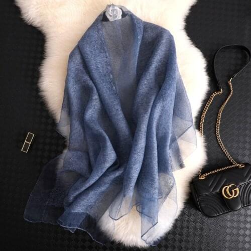 2021 Brand Women Silk Scarf Female Solid Foulard Femme Pashmina Shawls And Wrap Big Size Scaves Beach Towel Bandana Muslim Hijab