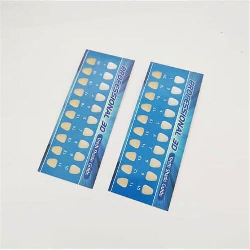 5PCS/lot Teeth Whitening Paper Shade Guide, DENTAL 3D Shade Guide / 20 colors