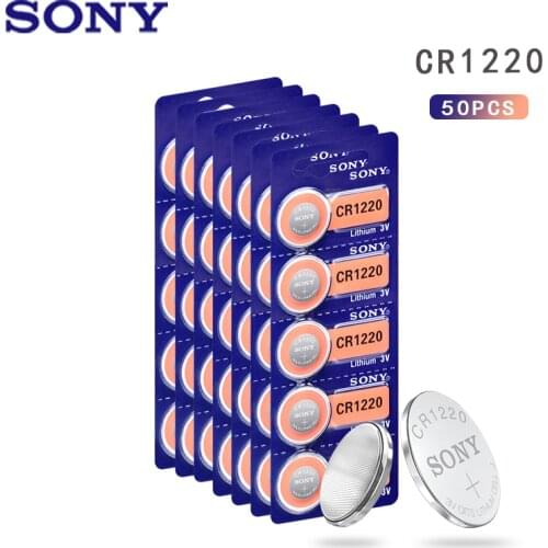 50pc sony CR1220 100% Original Lithium Battery For car key watch remote control toy cr 1220 ECR1220 GPCR1220 Button Battery cell