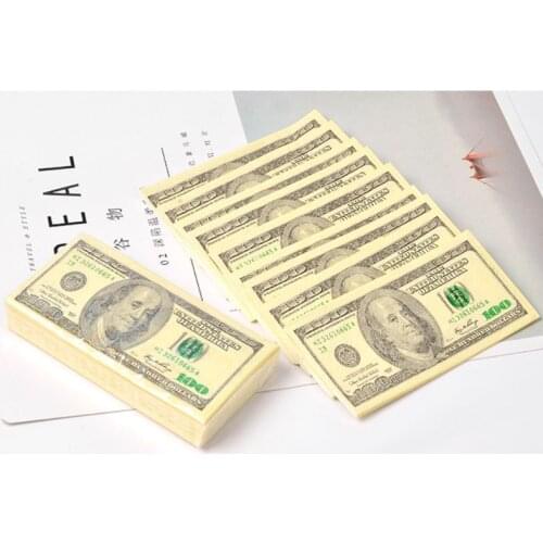 8 Packs Napkin Paper 100 Dollar Raw Wood Pulp Facial Tissue Handkerchief Wedding Birthday Disposable Tableware Jy28 21