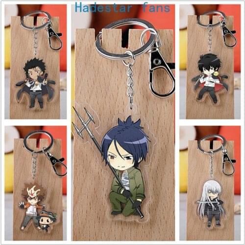 10 pcs/lot Anime Hitman Reborn Acrylic Keychain Toy Figure Sawada Tsunayoshi Reborn Bag Pendant Double sided keyring Gifts