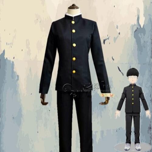 Anime Mob Psycho 100 Kageyama Shigeo Cosplay Costume Japanese School Uniforms Jacket Pants Halloween Party Costumes Custom Made