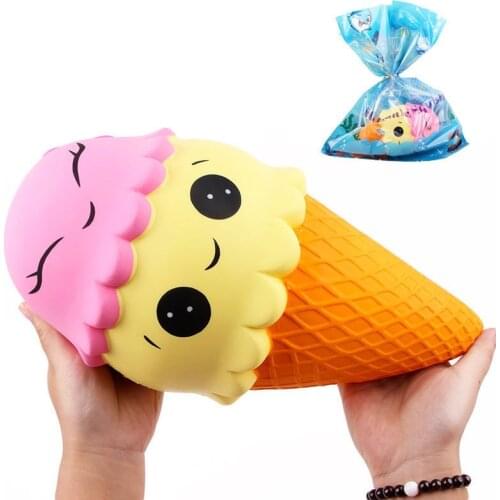 Free Shipping 28cm/18cm Soft Slow Rising Jumbo Ice Cream Squishies Kids Funny Soft Anti Stress Toy Gifts With Retail Package #DS