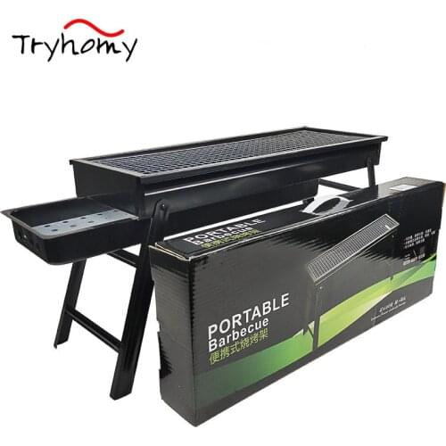 Tryhomy Large Portable BBQ Charcoal Grill Patio Stainless Steel Barbecue Grill Outdoor Camping Picnic Household BBQ Grill Stove