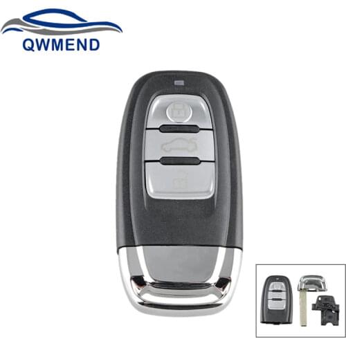 BHKEY 3 Buttons Smart Car Key Fob Case for Audi A4l A3 A4 A5 A6 A8 Quattro Q5 Q7 A6 A8 Replacement Car Remote Key Shell Cover