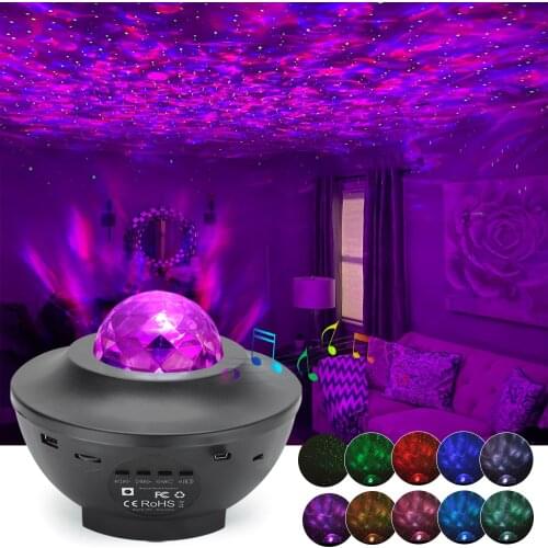 Colorful LED Starry Sky Galaxy Projector Nightlight USB Blueteeth Music Player Star Night Light Projection Lamp Child Gifts