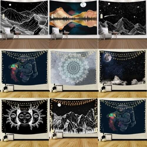 Home Decorative Psychedelic Tapestry Starry Sky Tapestries Art Wall Hanging Home Textile Blanket Decor Tapestry
