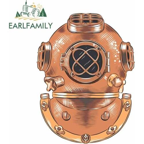 EARLFAMILY 13cm For Diving Helmet Fine Decal Custom Printing Car Stickers Personality Creative Sunscreen Waterproof Decoration