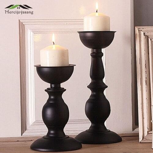 European Candle Holder Iron Candlestick Geometric Table Candle Holders Ornament for Wedding Dinner Decoration Candelabra GZT046