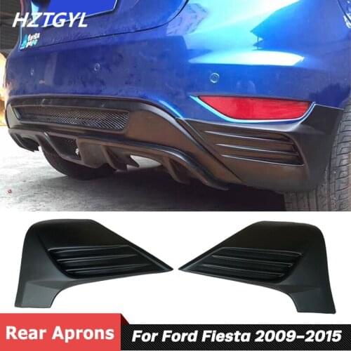 2 PCS ABS Material Unpainted Matte Black Rear Bumper Lip Air Vents Aprons For Ford Fiesta Car Tuning 2009-2015