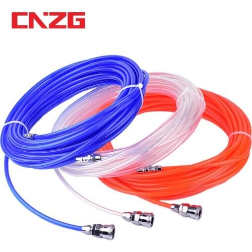 8x5mm High Pressure Flexible Air Hose Compressor Straight Tube Pipe Belt Red blue Pneumatic 5Meter 10M 15M 20M