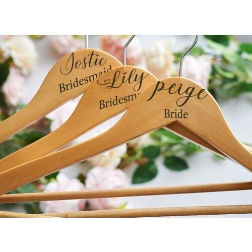 Personalized Wedding Hanger, Bride, Bridesmaid, Custom Engraved Hanger With Date, Wedding Gifts
