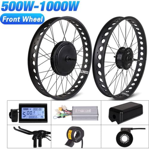 Fat Bike Front Wheel Electric Bicycle Kit 48V 1000W Snow Bike Conversion kit 4.0 Wheel Bafang MXUS Hub Motor 20 inch 26 inch