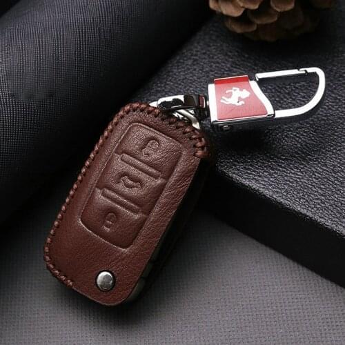 Leather Car Key Cover For Volkswagen VW Golf4 5 6 7 Bora Jetta POLO MK4 MK6 Bora Passat B5 B6 Superb Tiguan Beetle 3B Keychain