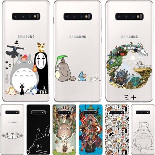 Cute Totoro Spirited Away Ghibli Miyazaki Anime No Face Soft Clear Phone Case For Samsung Glaxy S6 7 8 9 10 Note 8 9 10 Pro Case