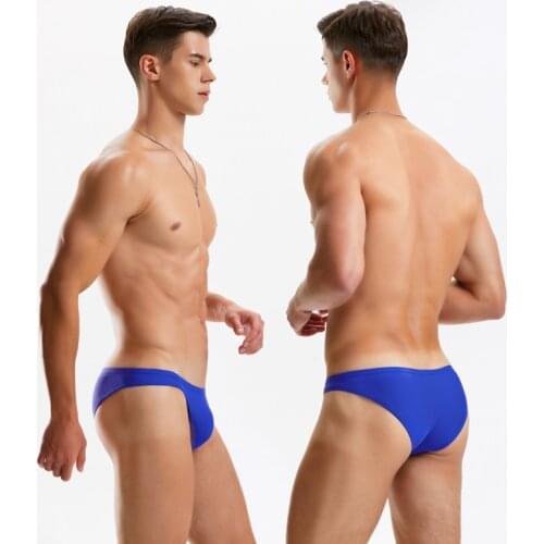 2021 New royal blue sexy tight low waist men swimwear gay briefs bikini swimsuits bathing suit swim trunks different penis pouch