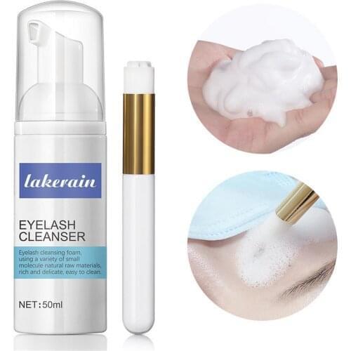 50ML Eyelash Extension Cleansing Foam Eyelash Foam Cleanser Shampoo For Eyelashes Extensions Glue Cleaning Lashes Makeup Tool