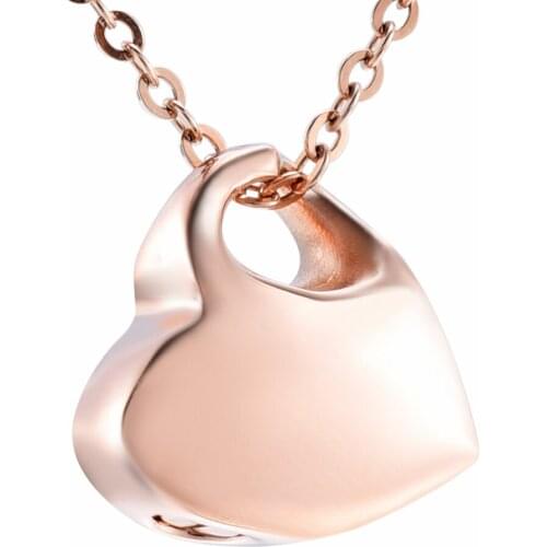 IJD4522 High Polished Stainless Steel Blank Heart Cremation Pendant Keepsake Jewelry Ashes Holder Urn Funeral Memorial Necklace