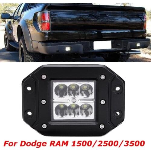 4" Flush Mount Flood 6 LED Light Bar Backup Reverse Rear Bumper Lamp For Truck Offroad 4x4 SUV ATV Bar Boat Dodge RAM