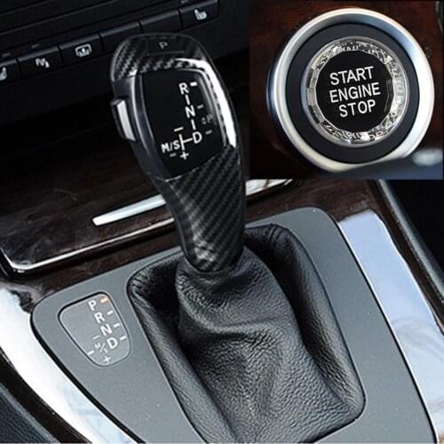 Carbon Pattern Gear Shift Knob E Chassis Button Fit Interior Parts Gear Shift Knob Automobiles