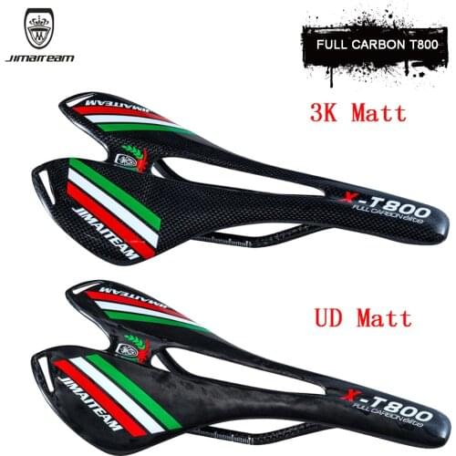 JIMAITEAM Bicycle Carbon Saddle Mtb Bike Seat Black Matte/Glossy 275*143mm Mountain Bike Road 3K/UD Carbon Fiber Bicycle Saddle