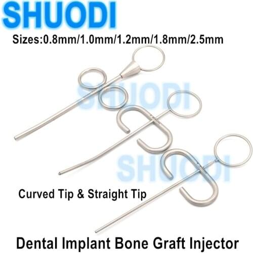 Dental Surgical Implant MTA Bone Graft Injector Syringe Carrier Dental Bone Powder Collector Scraper Straight/Curved Tip