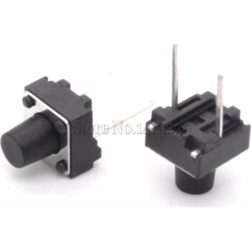 100Pcs Tactile Switch Momentary Tact 6x6x7 6*6*7mm Middle pin 2pins