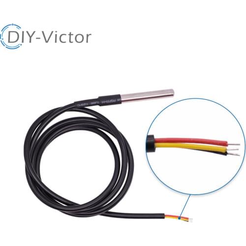 Stainless steel Package 1/2/3 Meters Waterproof DS18b20 Temperature Probe Temperature Sensor 18B20 Retail Sales For Arduino Diy