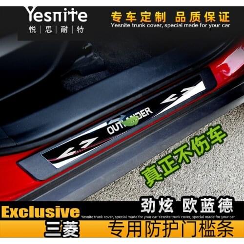 High-quality ABS+stainless steel Plate Door Sill Welcome Pedal Car Styling Accessories FOR 2013-2017 OUTLANDER ASX
