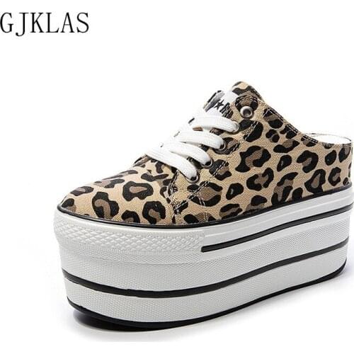 Canvas for Ladies Wedge Shoes Sneakers Platforms Hidden Heel Woman Vulcanize Shoes Female Sneakers Fashion New Woman Slippers