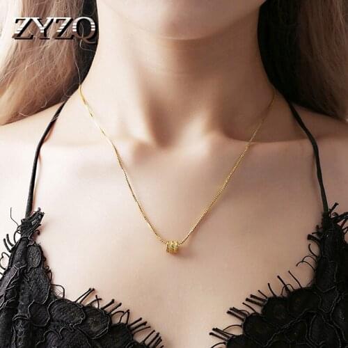 ZYZQ Simple Collar Bone Necklace For Women Noble Royal Golden Color Accessories Jewelry With Tiny Stone Setting Wholesale Lots