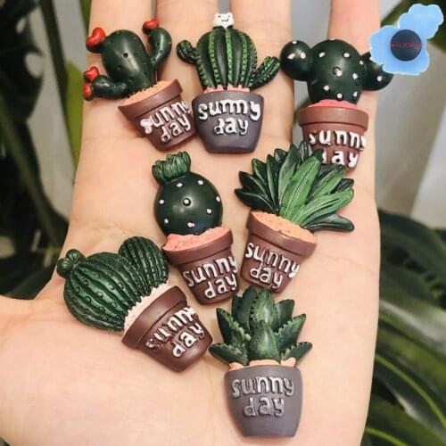 1Pcs High Simulation Cactus Garden Shoe Accessories Resin Shoes Decorations Shoes Charms Fit Holes Wristband Kids Party gifts