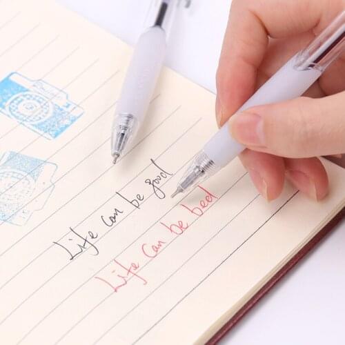 1PC Fashion Black Red Ink Ballpoint Pen 0.7mm Plastic Ballpoint Pen For Writing Office School Supplies Drawing Stationery