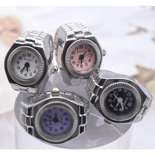 1PCs Vintage Punk Elastic Stretchy Quartz Watch Rings for Women Man Hip Hop Cool Finger Watch Rings Couple Fashion Jewelry