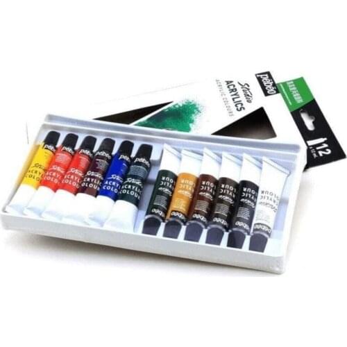 12/24 Colors Professional Acrylic Paint 12 ml Tubes Art Supplies Fabric Clothing Nail Glass Stone Drawing Pigment Hand-painted