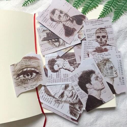 15pcs/pack Ticket stub Portrait Vintage Decorative Sticker DIY Scrapbooking diary album Stickers escolar