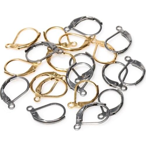 20pcs/Lot 16*11mm Stainless Steel Silver Tone French Earring Hooks Wire Clasp Finding for DIY Earring Making Components Supplier