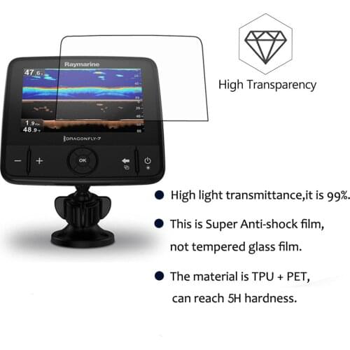 3Pcs Anti-Scratch Water-proof HD PET Film For Raymarine Dragonfly 7 GPS/4 GPS Screen Protector Nano Anti-shock Film Not Glass
