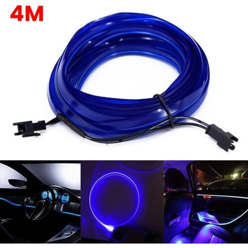 4 M Fiber Optic Atmosphere Lamps Waterproof Car Interior Ambient Light Decorative Dashboard Door Car Interior Decor 12V