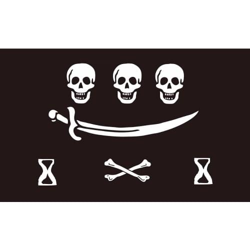 90x150cm Pirate banner flag custom Jean Thomas Polyester Flag custom digital print skull banner