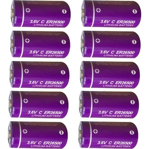 10PCS 3.6v C size battery ER26500 Li-SOCl2 batteria Superior LR14 R14P 1.5V C Battery for GPS tracking Cameras