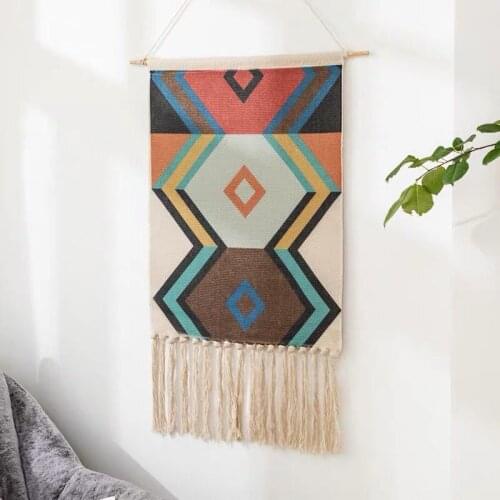 Bohemian Nordic Hand-woven Wall Hanging Decor with Tassel Electric Meter Box Painting Baby Wall Decor Charms for Crafting