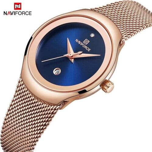 2021Women Watches NAVIFORCE Top Luxury Brand Lady Fashion Casual Simple Steel Strap Wristwatch Gift for Girls Relogio Feminino