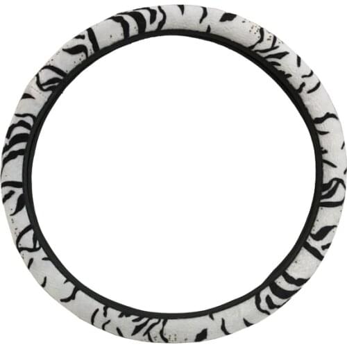 38CM White Black Ornithoctonus Tigrina Printed Universal High Quality Fashion PVC Car Auto Steering Wheel Cover