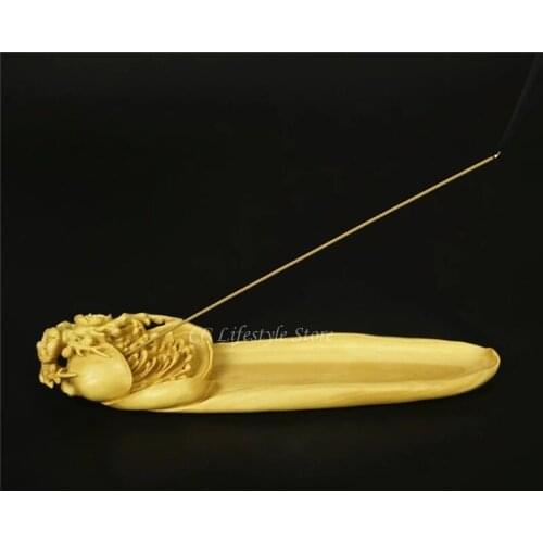 Wooden Carvings wood burner censer statue atistic Incense Burner craft Tea table decoration and Boxwood carvings home