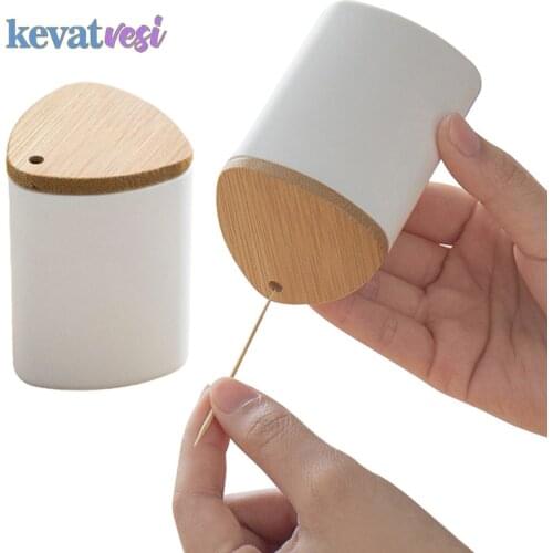 Wooden Toothpick Holder Kitchen Desktop Toothpicks Box Container for Restaurant Kitchen Toothpick Dispenser Storage Box 5.5x8cm