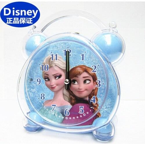Disney cartoon Snow White children alarm clock Girls bedroom mute luminous Frozen Clock