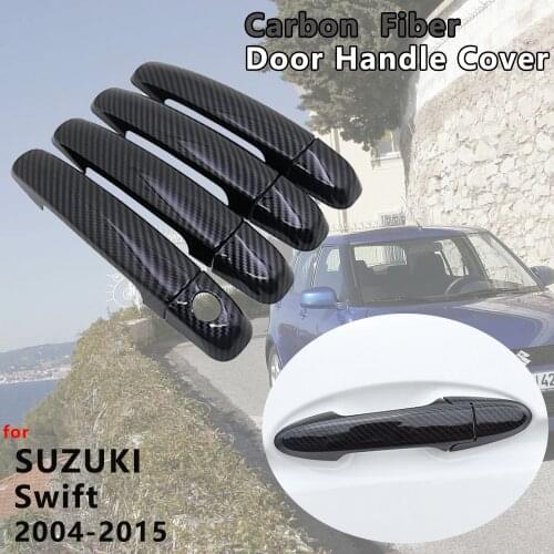 For Suzuki Maruti Swift DZire 2004~2015 Carbon Fiber Door Handle Cover Catch Trim Exterior Car Accessories 2005 2007 2009 2010
