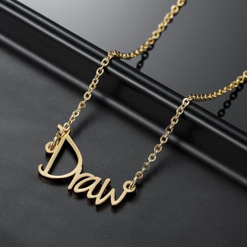 Custom Necklace Name Personalised Gold Stainless Steel Names Pendant Nameplate Name Necklace For Women Jewelry Birthday Gifts
